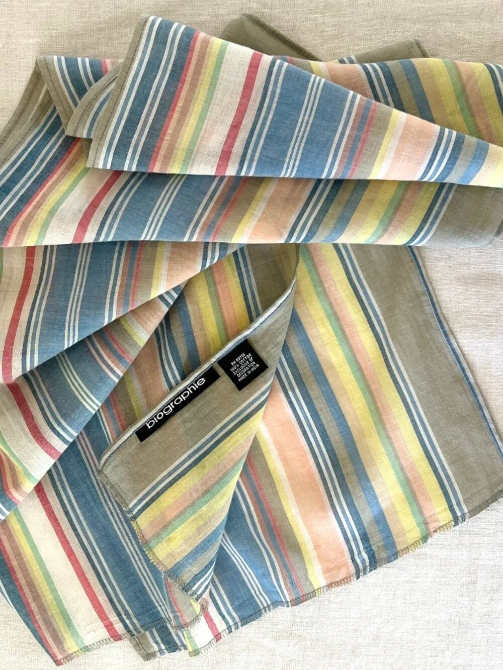 Biographie 100% Cotton Pastel Candy-Stripe Long 66